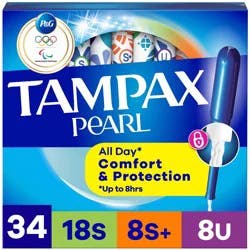 Tampax Pearl Triple Pack with Super/Super Plus/Ultra Absorbency Unscented Plastic Tampons - 34ct