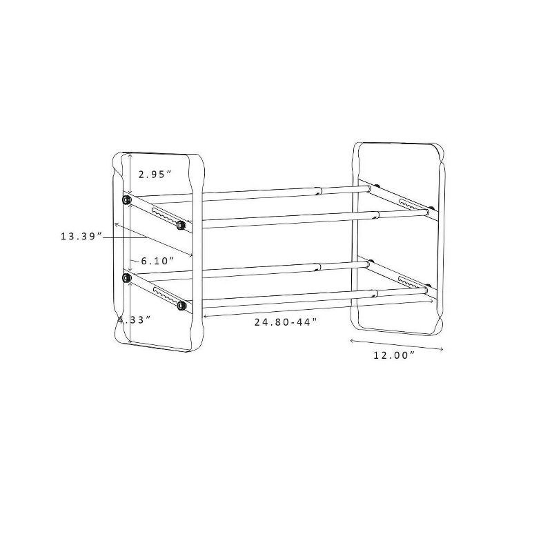 slide 4 of 4, 2 Tier Expandable Shoe Rack Gunmetal - Room Essentials™, 1 ct