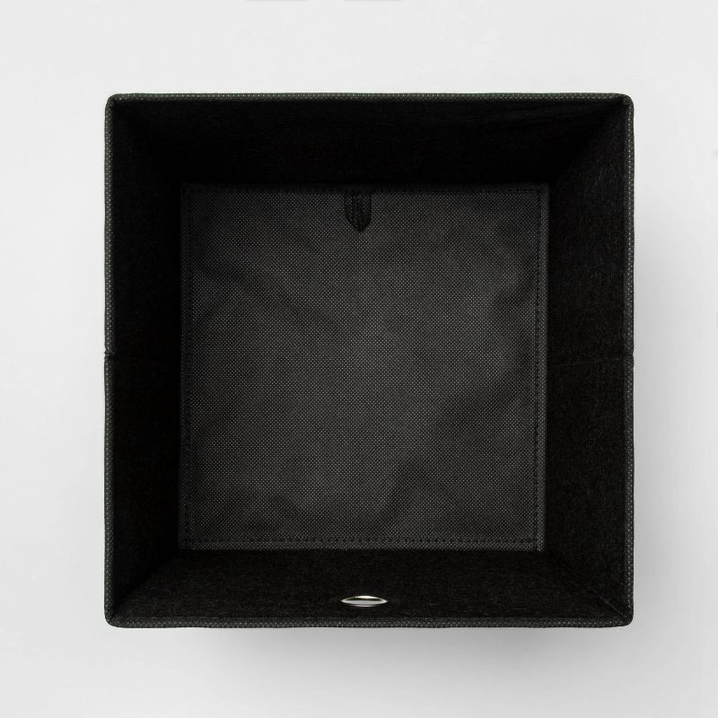 slide 3 of 3, 11" Fabric Cube Storage Bin Black Pattern - Room Essentials™: Square, Folds Flat, 11 Inch System Compatible, 1 ct