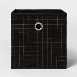 11" Fabric Cube Storage Bin Black Pattern - Room Essentials™: Square, Folds Flat, 11 Inch System Compatible