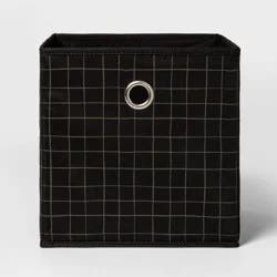 11" Fabric Cube Storage Bin Black Pattern - Room Essentials™: Square, Folds Flat, 11 Inch System Compatible