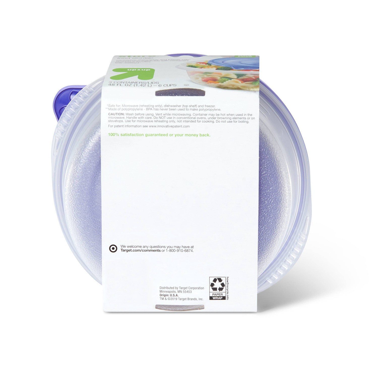 slide 3 of 3, Snap and Store Medium Round Bowl Food Storage Container - 3ct/48 fl oz - up & up, 3 ct; 48 fl oz