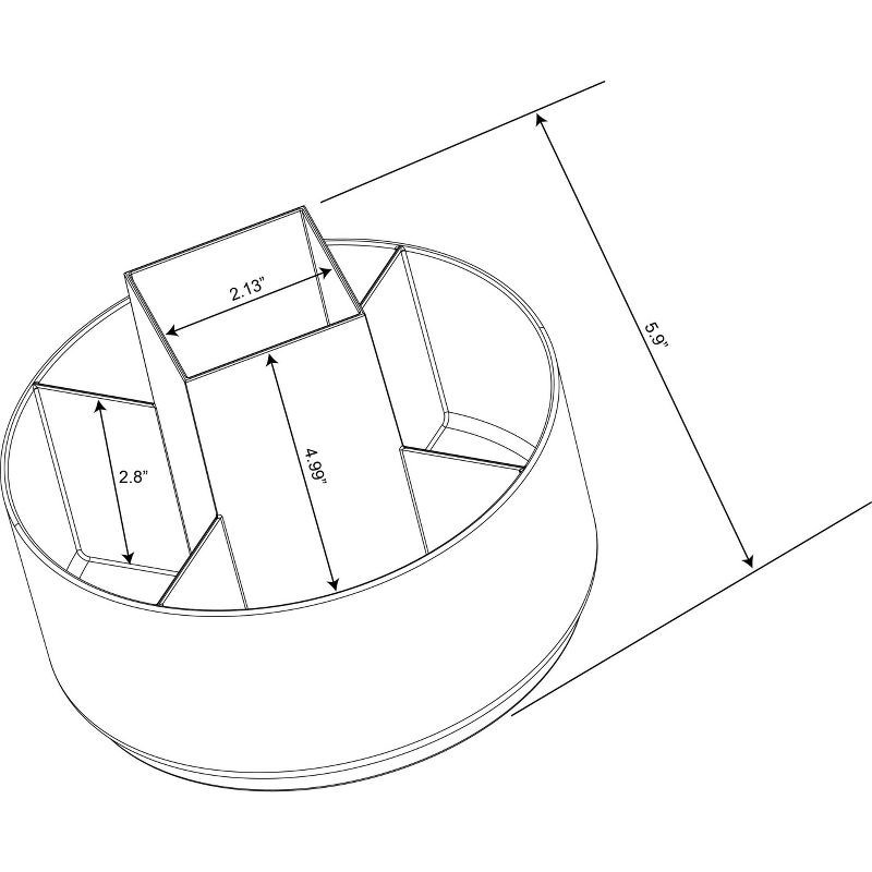 slide 6 of 6, Make-Up Turntable Beauty Organizer Small - Brightroom™: Clear Plastic Makeup Storage with 5 Compartments, 7"x7"x5.88", 1 ct