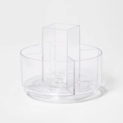 Make-Up Turntable Beauty Organizer Small - Brightroom™: Clear Plastic Makeup Storage with 5 Compartments, 7"x7"x5.88"