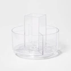 Make-Up Turntable Beauty Organizer Small - Brightroom™: Clear Plastic Makeup Storage with 5 Compartments, 7"x7"x5.88"