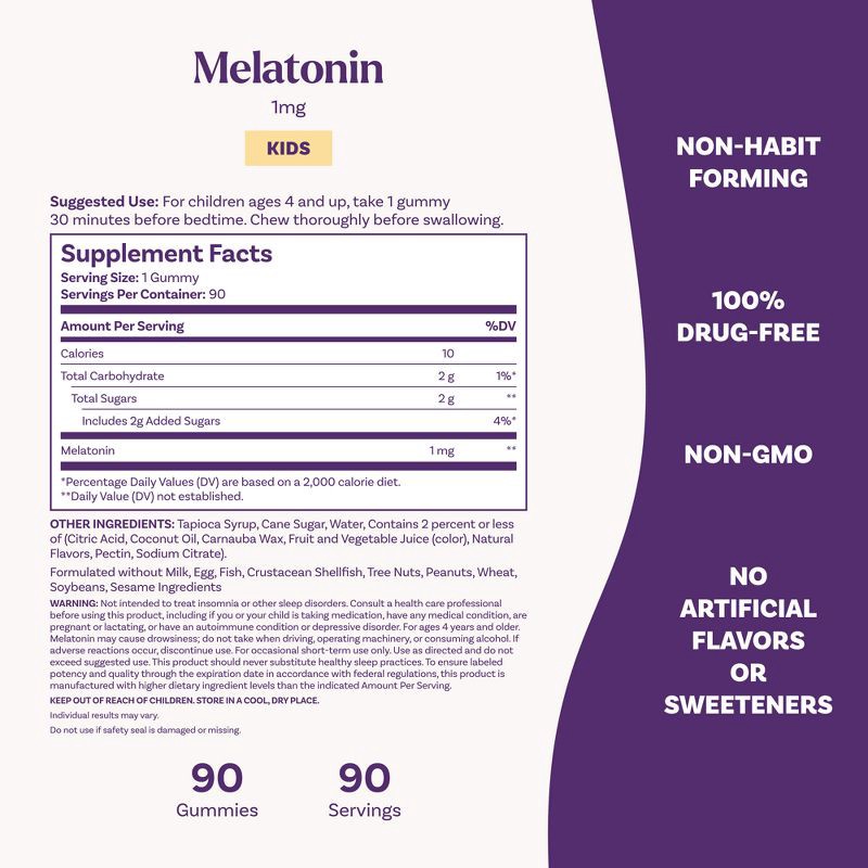 slide 5 of 10, Natrol Kids' Melatonin Sleep Aid 1mg Gummies - Berry - 90ct, 1mg, 90 ct