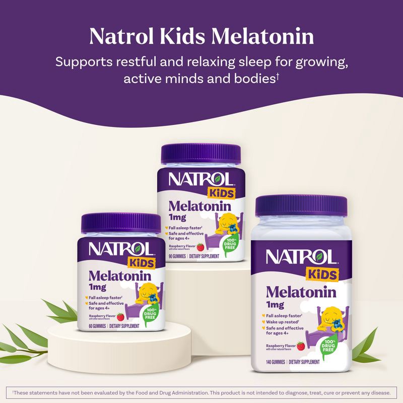 slide 9 of 10, Natrol Kids' Melatonin Sleep Aid 1mg Gummies - Berry - 90ct, 1mg, 90 ct