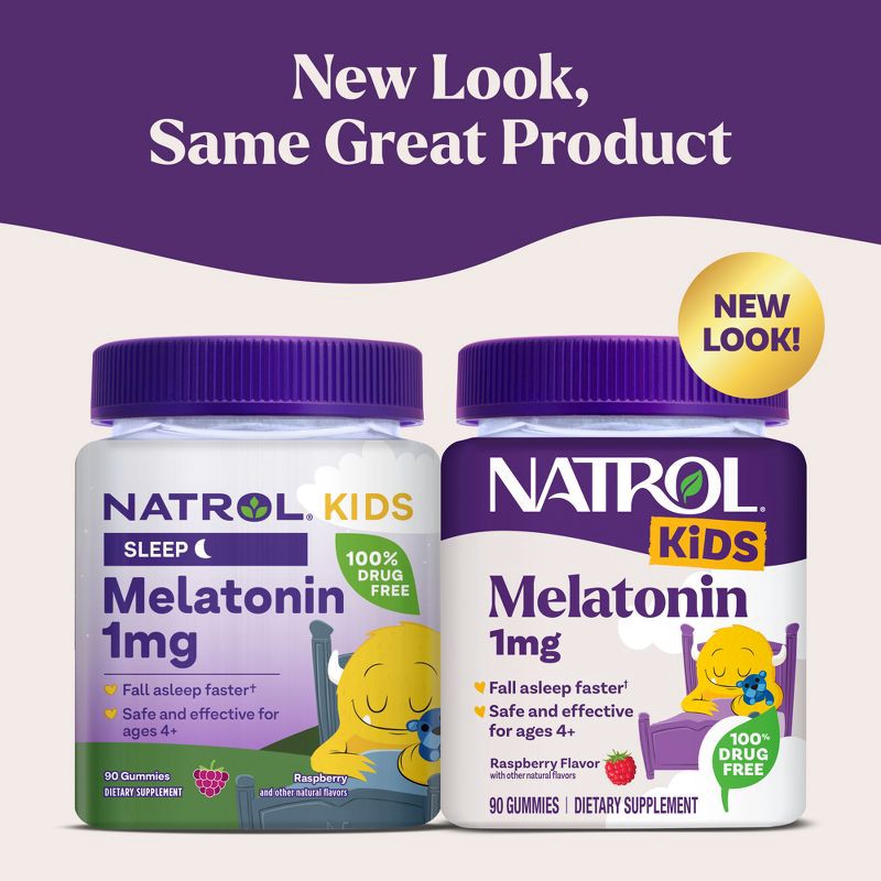 slide 10 of 10, Natrol Kids' Melatonin Sleep Aid 1mg Gummies - Berry - 90ct, 1mg, 90 ct