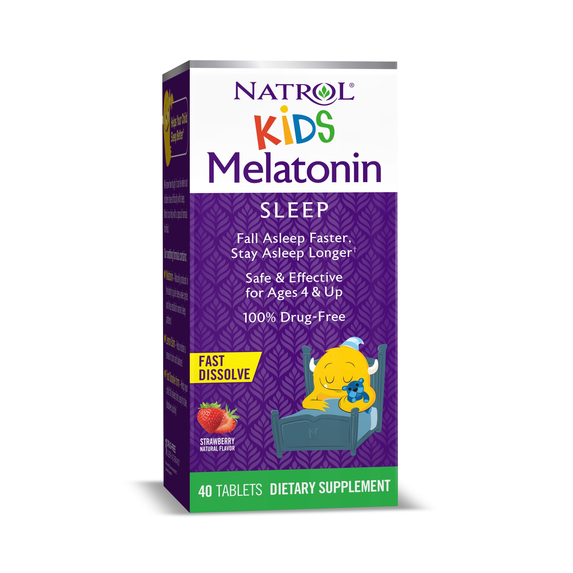 slide 1 of 6, Natrol Kids' Melatonin 1mg Fast Dissolve Sleep Aid Tablets - Strawberry - 40ct, 1mg, 40 ct
