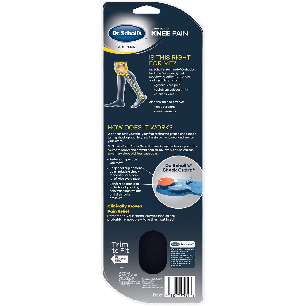 slide 4 of 6, Dr. Scholl's Knee Pain Orthotics for Men Shoe Size 8-14, 1 ct
