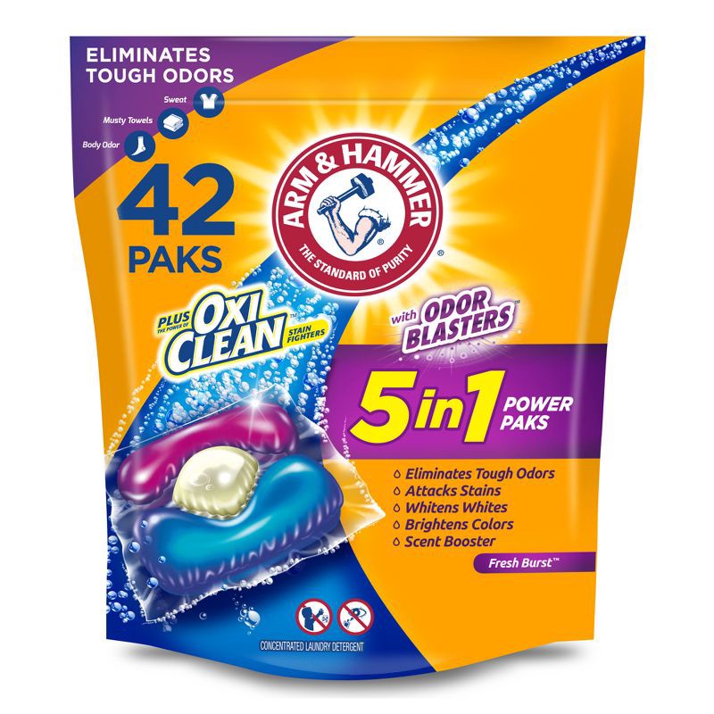 slide 1 of 11, Arm & Hammer Plus OxiClean with Odor Blasters - 42ct/29.6oz, 42 ct, 29.6 oz