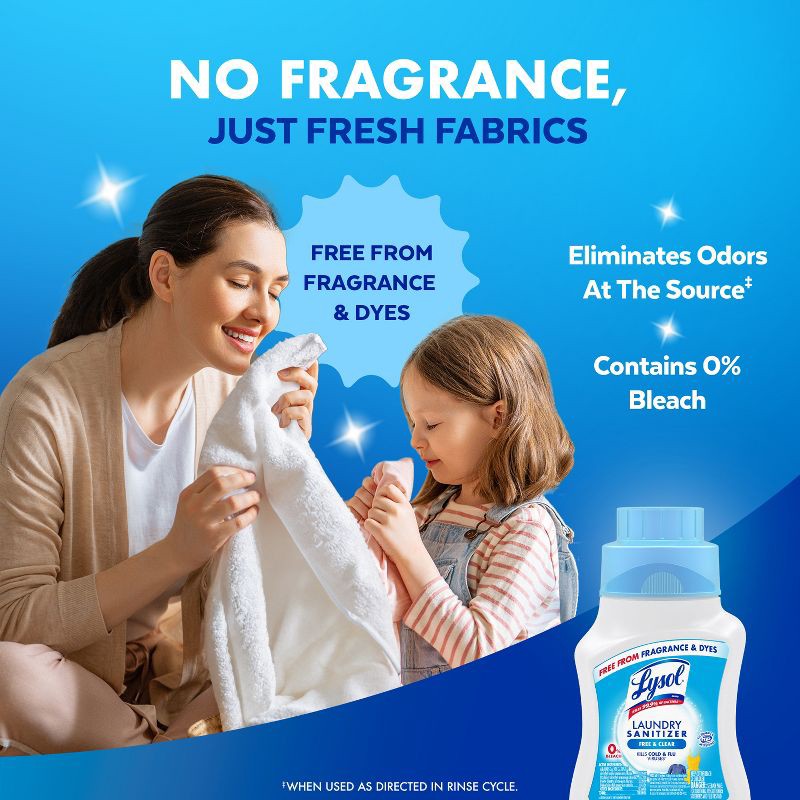 slide 5 of 10, Lysol Laundry Sanitizer Free & Clear - 41 fl oz, 41 fl oz