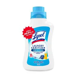 Lysol Laundry Sanitizer Free & Clear - 41 fl oz: Liquid, Plastic Bottle, Bleach-Free, Aluminum-Free