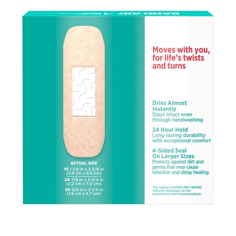 slide 2 of 8, Band-Aid Skin-Flex Assorted Sizes Adhesive Bandages - 60ct, 60 ct