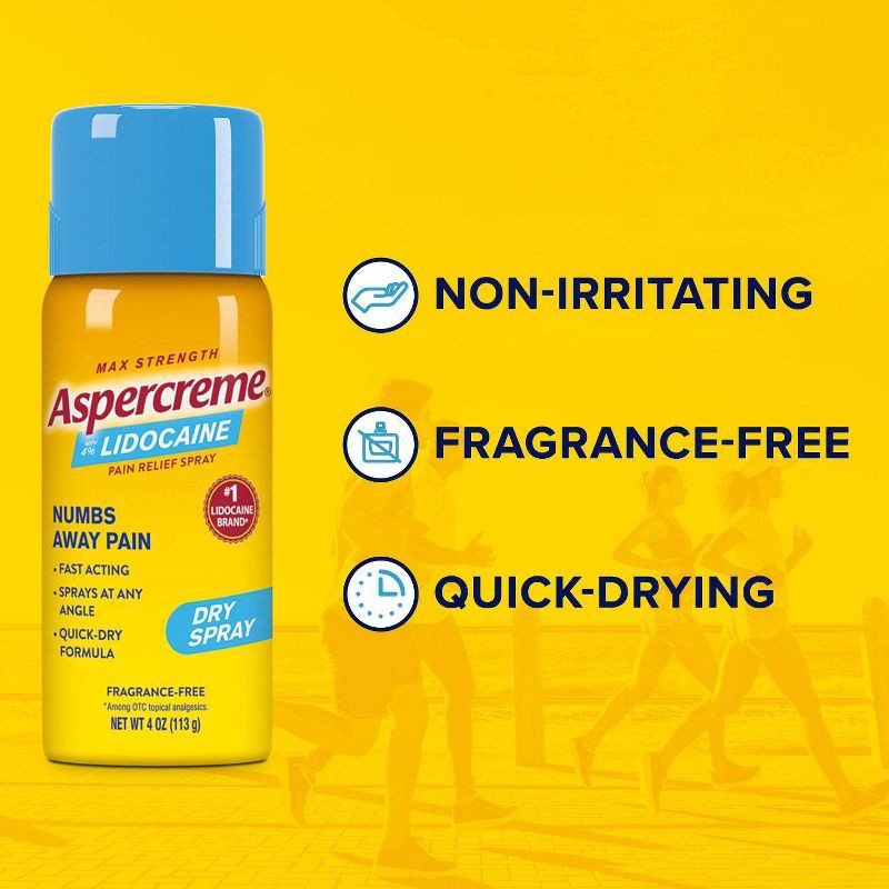 slide 6 of 10, Aspercreme Lidocaine Pain Relief Dry Spray - 4oz, 4 oz