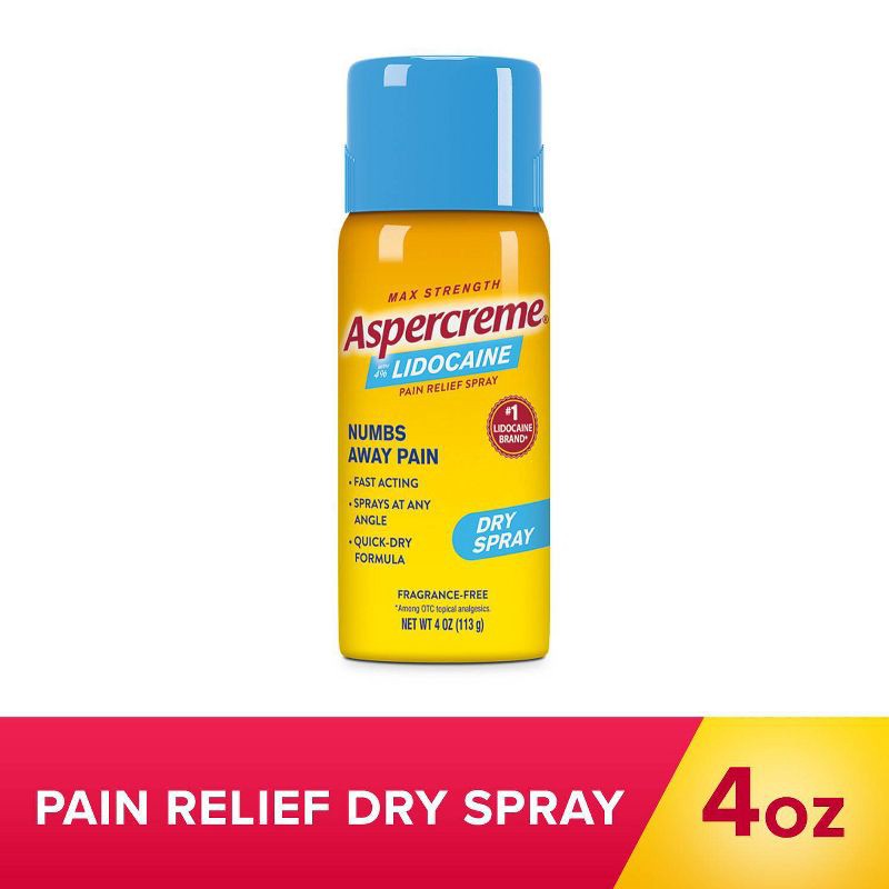 slide 10 of 10, Aspercreme Lidocaine Pain Relief Dry Spray - 4oz, 4 oz