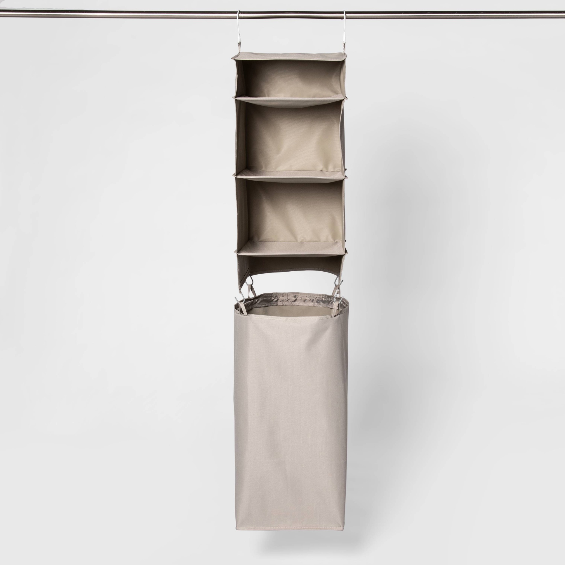 Hanging Closet Organizer with Detachable Hamper Gray - Room Essentials 1 ct