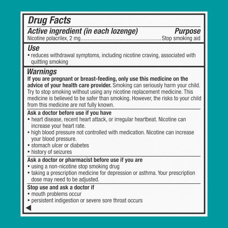 slide 10 of 10, Nicorette 2mg Coated Nicotine Lozenge Stop Smoking Aid - Ice Mint - 80ct, 2mg, 80 ct