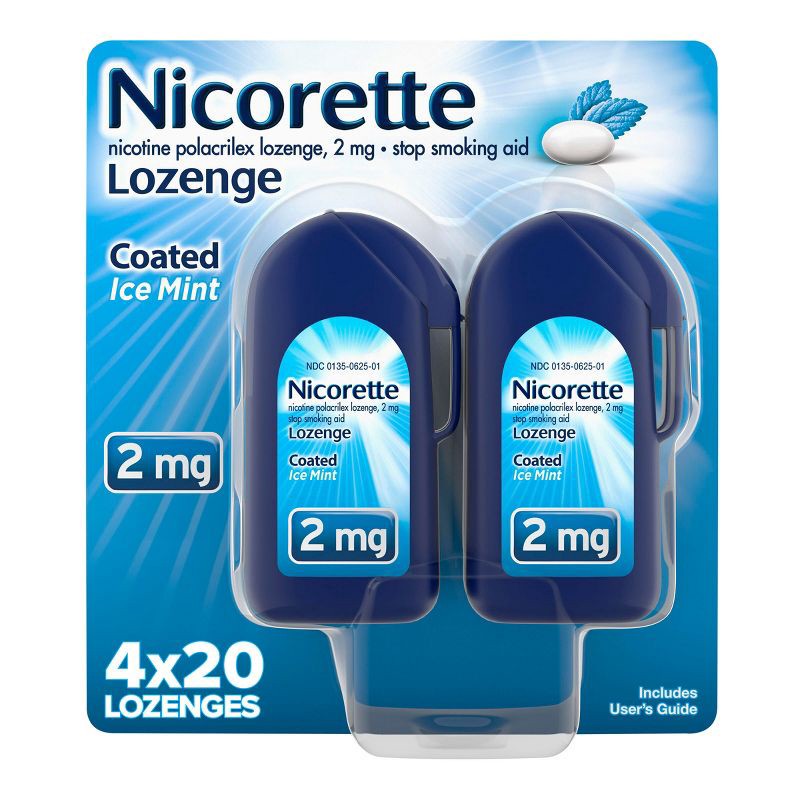 slide 1 of 10, Nicorette 2mg Coated Nicotine Lozenge Stop Smoking Aid - Ice Mint - 80ct, 2mg, 80 ct