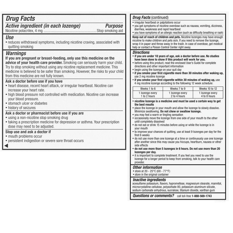 slide 2 of 10, Nicorette 4mg Coated Nicotine Lozenge Stop Smoking Aid - Ice Mint - 80ct, 4mg, 80 ct