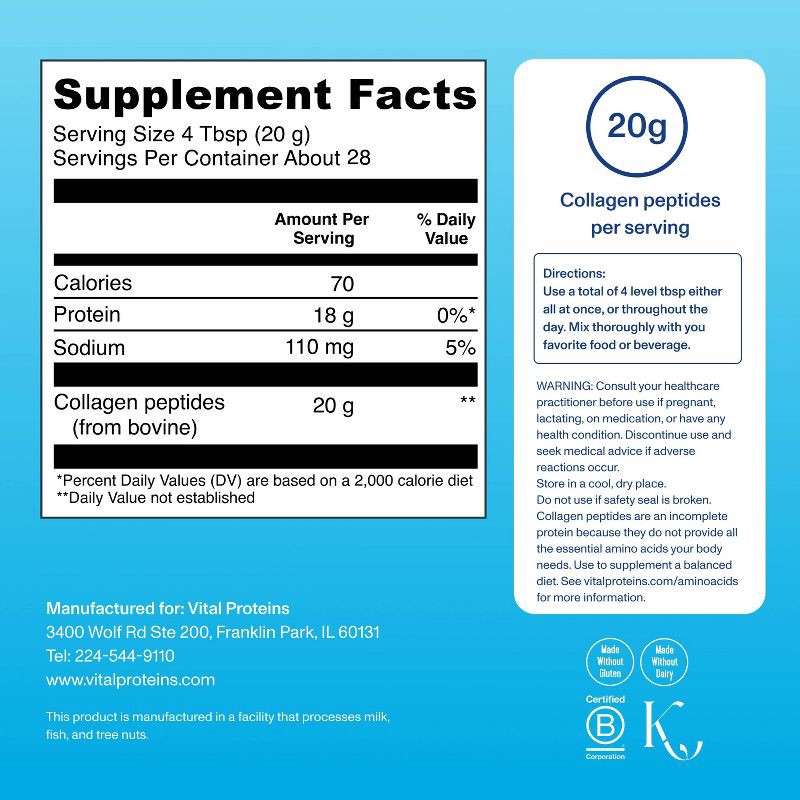 slide 4 of 10, Vital Proteins Unflavored Collagen Peptides Powder - 10oz, 10 oz