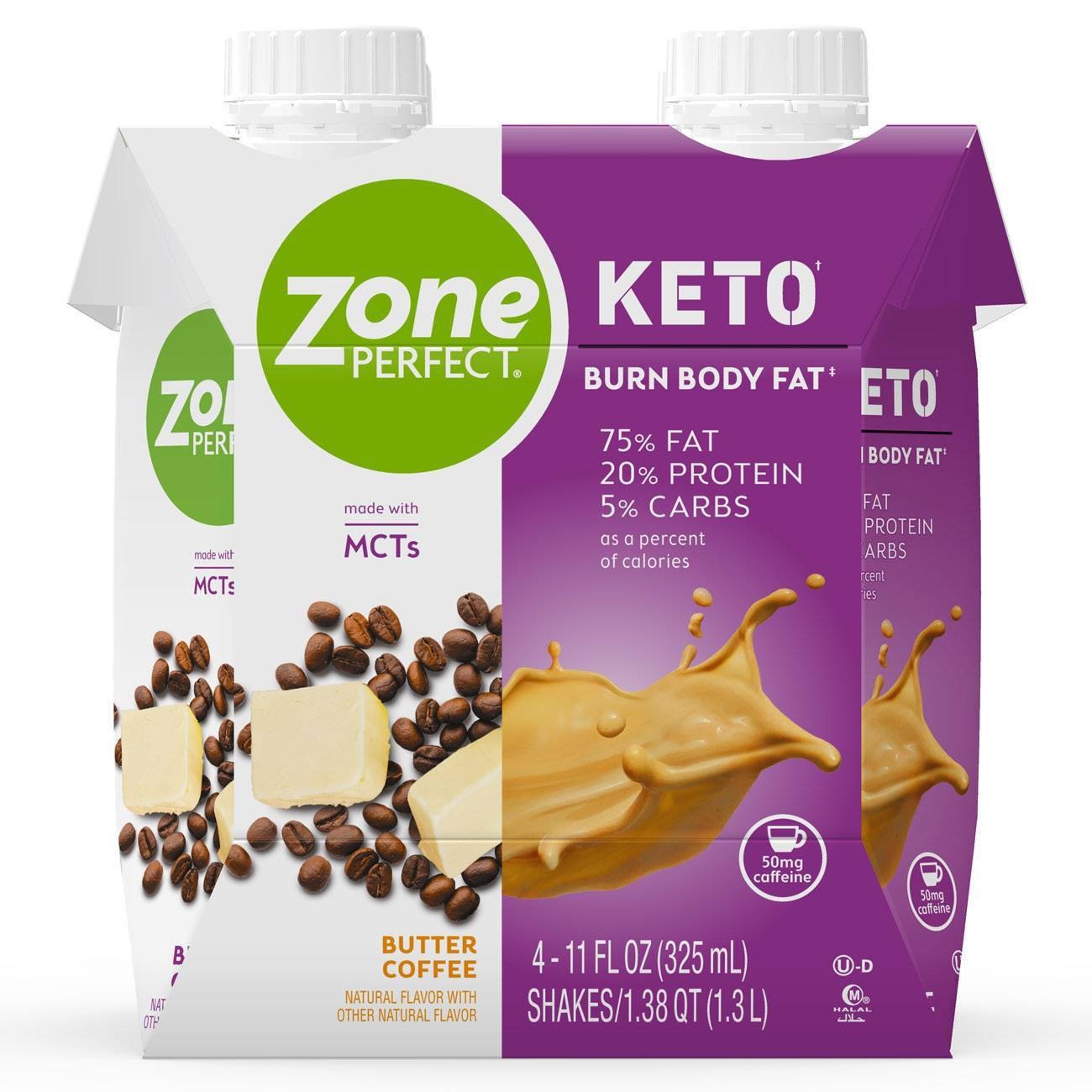 slide 1 of 5, Zone Perfect Keto Butter Coffee Shakes, 4 ct; 11 fl oz