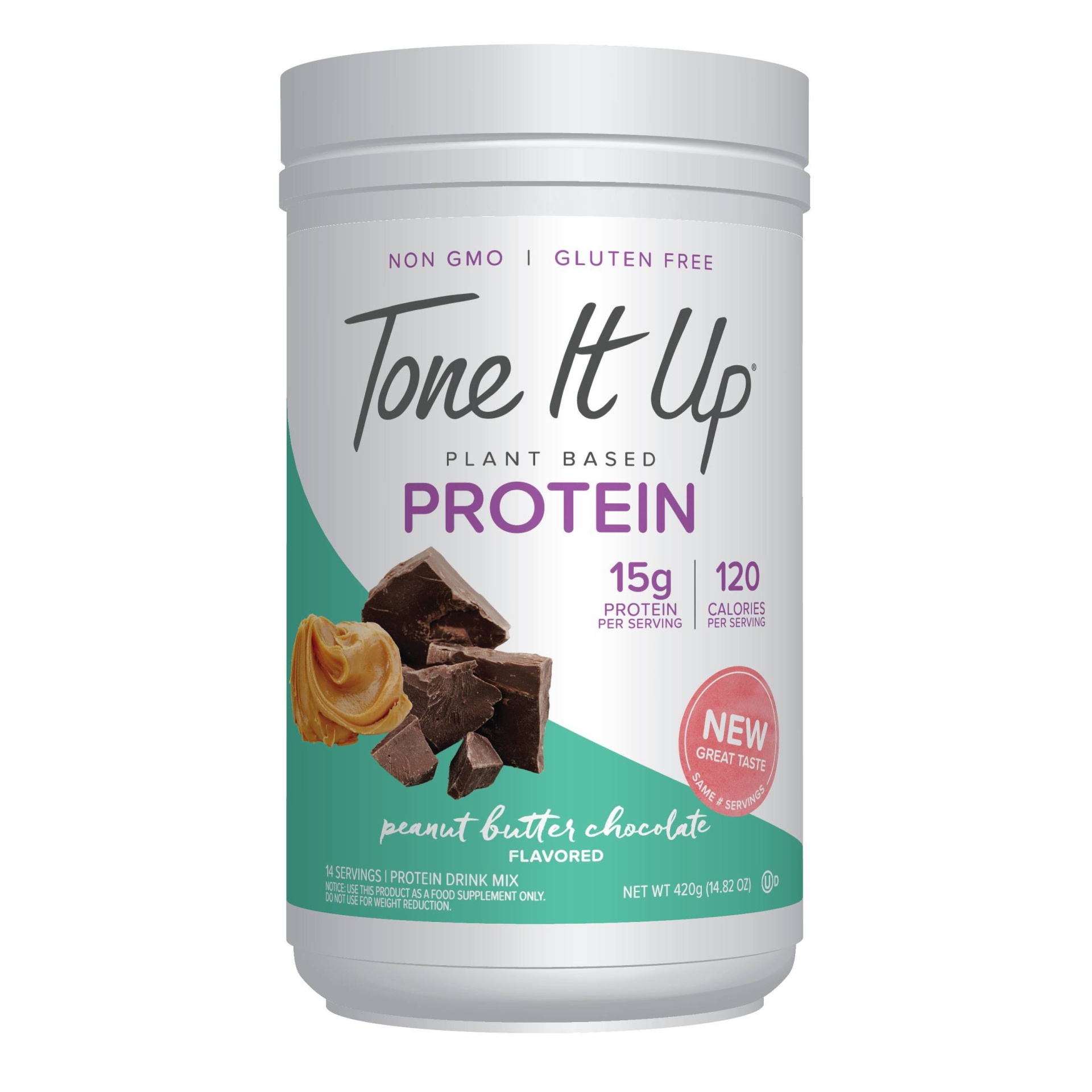 slide 1 of 4, Tone It Up Protein Powder - Peanut Butter Chocolate, 13 oz