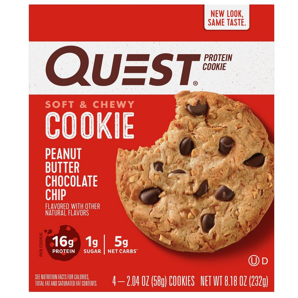 slide 3 of 7, Quest Nutrition Protein Cookie - Peanut Butter Chocolate Chip - 4ct, 8.18 oz