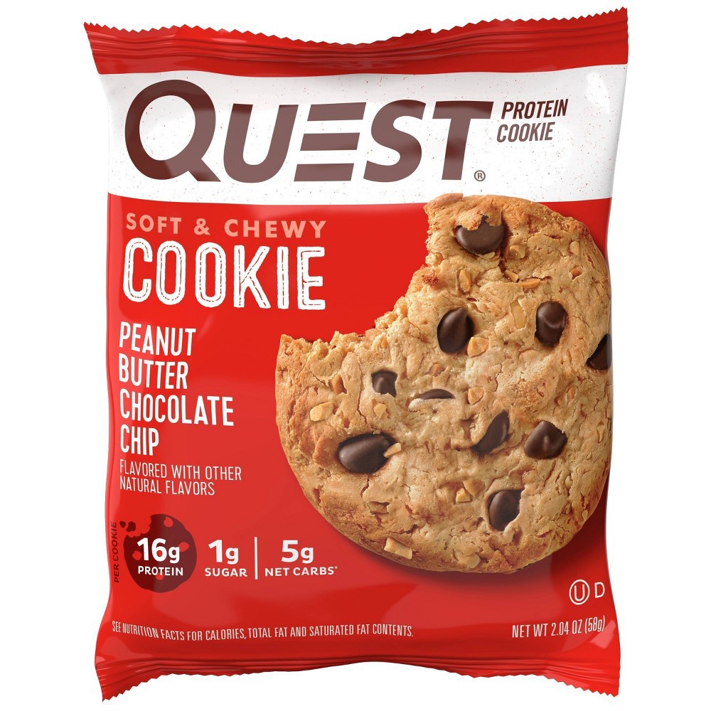 slide 7 of 7, Quest Nutrition Protein Cookie - Peanut Butter Chocolate Chip - 4ct, 8.18 oz