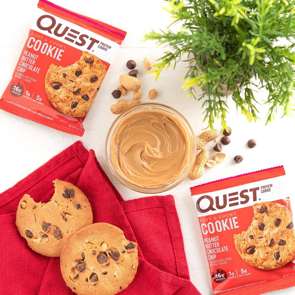 slide 4 of 7, Quest Nutrition Protein Cookie - Peanut Butter Chocolate Chip - 4ct, 8.18 oz