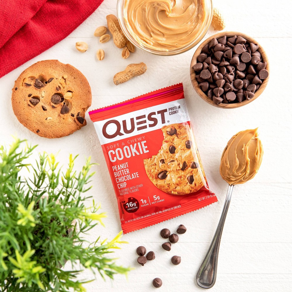 slide 2 of 7, Quest Nutrition Protein Cookie - Peanut Butter Chocolate Chip - 4ct, 8.18 oz