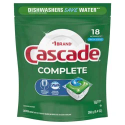 Cascade Fresh Scent Complete ActionPacs Dishwasher Detergents - 18ct