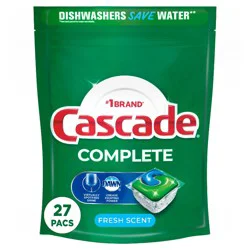 Cascade Fresh Scent Complete ActionPacs Dishwasher Detergents - 27ct