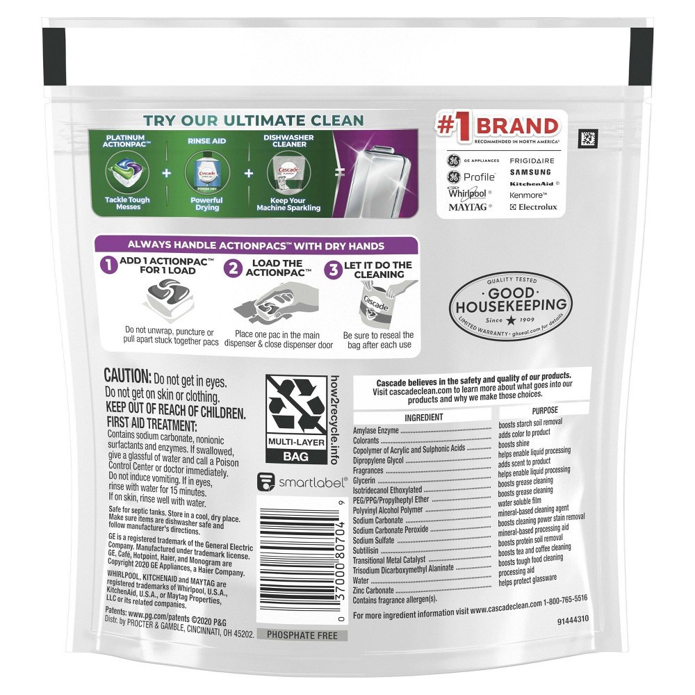 Cascade Platinum ActionPacs Dishwasher Detergent Pods, Fresh, 14 Count 14 ct Shipt