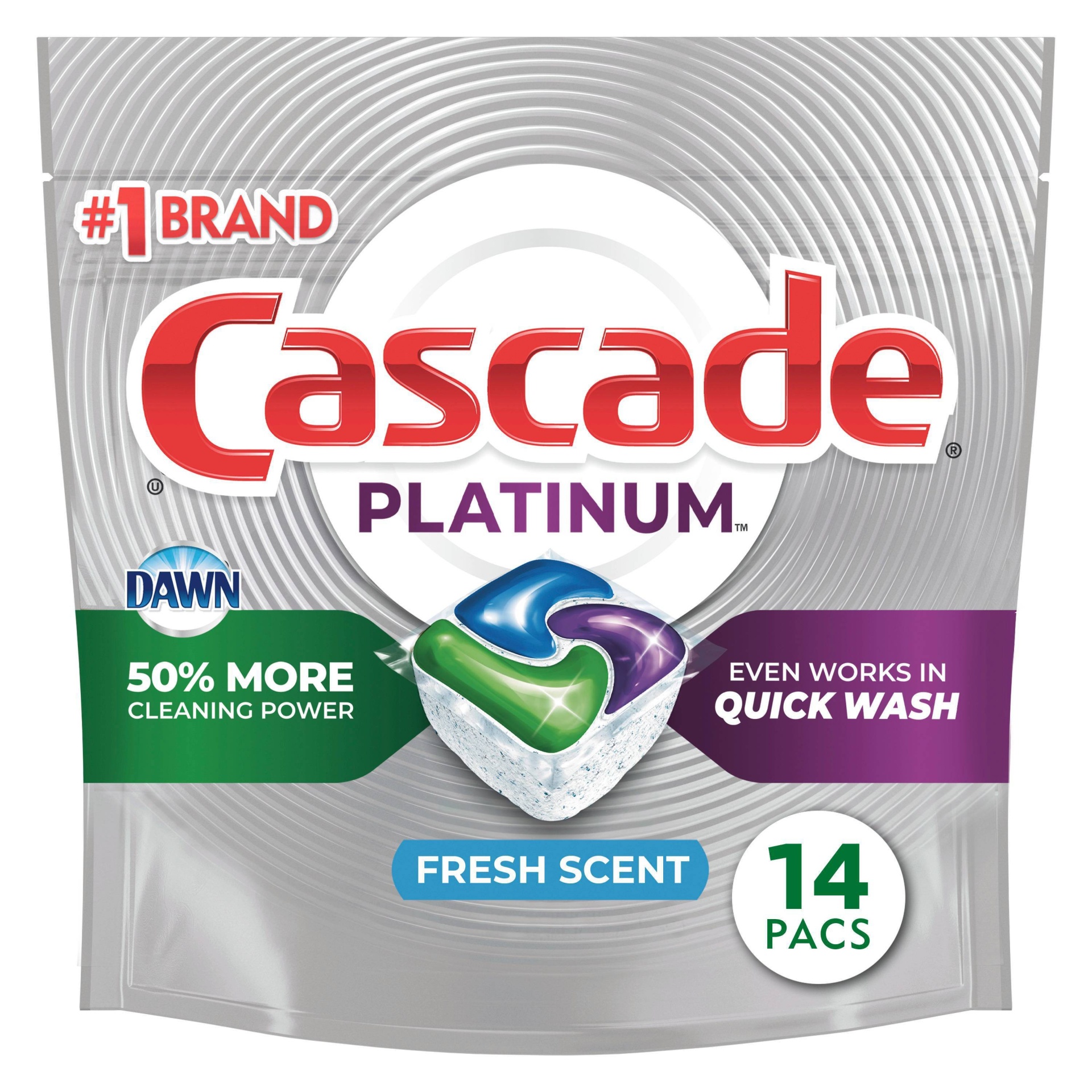 Cascade Platinum Dishwasher Pods, ActionPacs Dishwasher Detergent Tabs