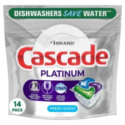 Cascade Platinum ActionPacs Dishwasher Detergents - Fresh Scent - 14ct
