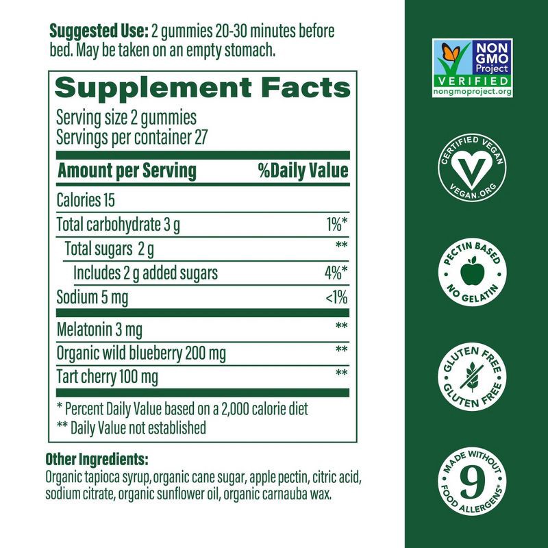 slide 3 of 7, MegaFood 3mg Melatonin Gummies for Adults - Sleep Gummies - Berry - Vegan - 54ct, 54 ct
