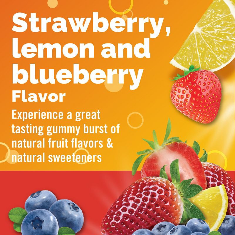 slide 4 of 8, Emergen-C Vitamin C Gummies - Strawberry, Lemon & Blueberry - 45ct, 45 ct