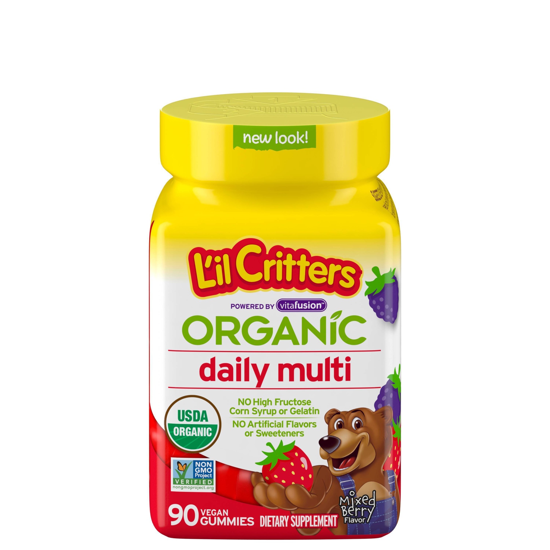 slide 1 of 6, L'il Critters Organic Multivitamin Gummies - Berry, 90 ct