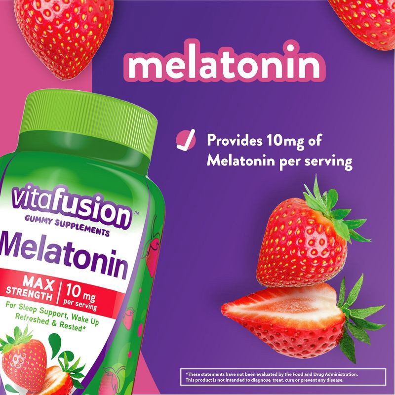 slide 8 of 9, Vitafusion Max Strength Melatonin Gummies for Sleep Support - 100ct, 100 ct