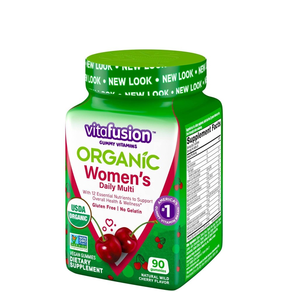 slide 4 of 8, Vitafusion Organic Women's Multivitamin Gummies - Wild Cherry, 90 ct