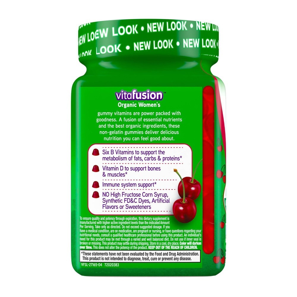 slide 5 of 8, Vitafusion Organic Women's Multivitamin Gummies - Wild Cherry, 90 ct