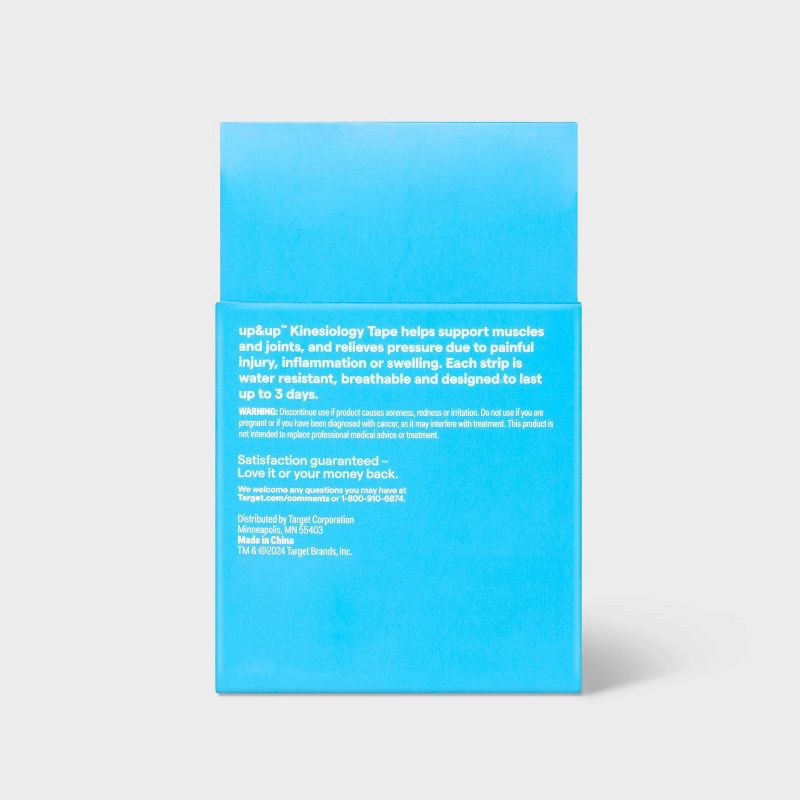 slide 3 of 3, Pre-Cut Kinesiology Tape - 2in x 10in - Black - up&up™, 1 ct