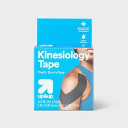 Pre-Cut Kinesiology Tape - 2in x 10in - Black - up&up™