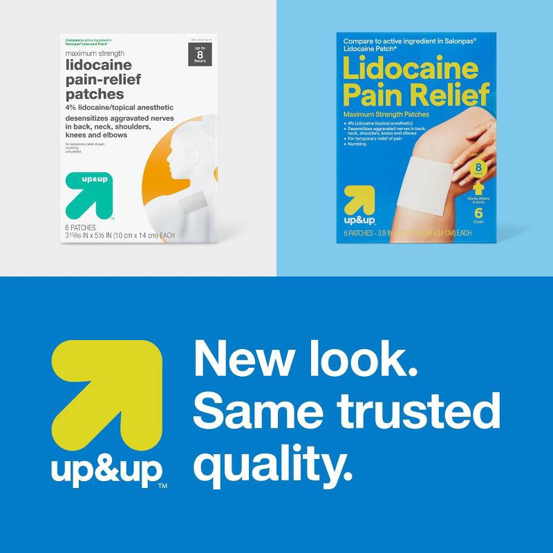 slide 4 of 4, Lidocaine 4% Pain Relieving Gel Patch - 6ct - up&up™, 6 ct