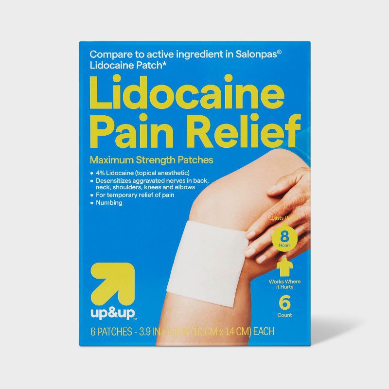slide 1 of 4, Lidocaine 4% Pain Relieving Gel Patch - 6ct - up&up™, 6 ct