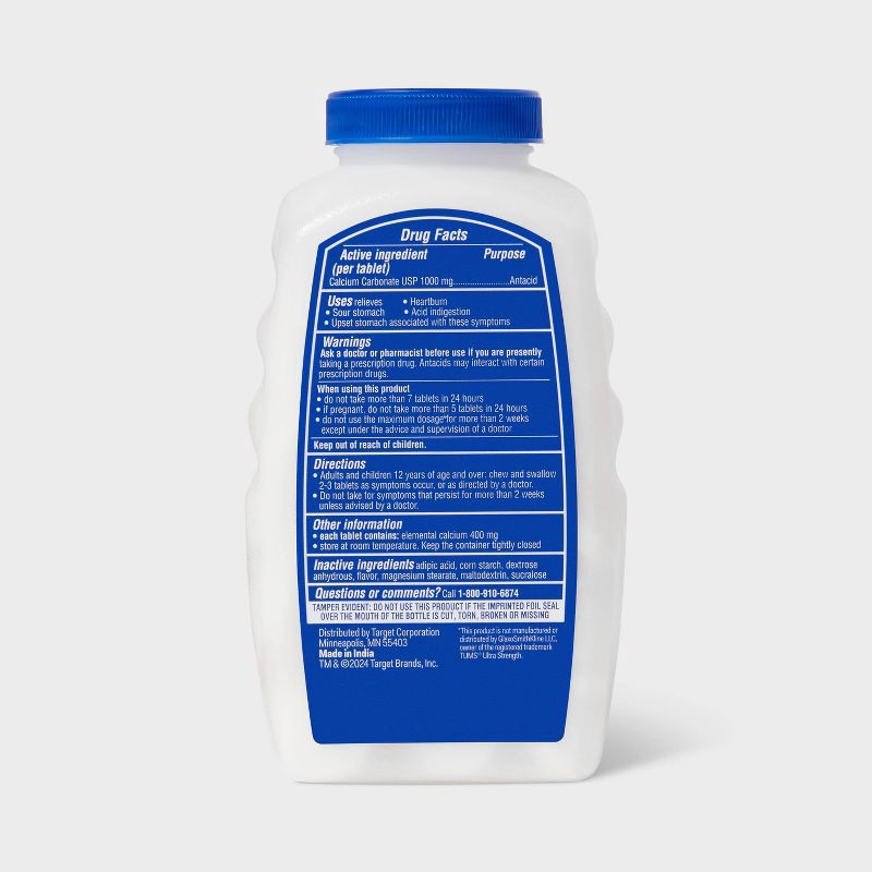 slide 3 of 3, Ultra Strength Antacid Chewable Tablets - Mint - 160ct - up&up™, 160 ct