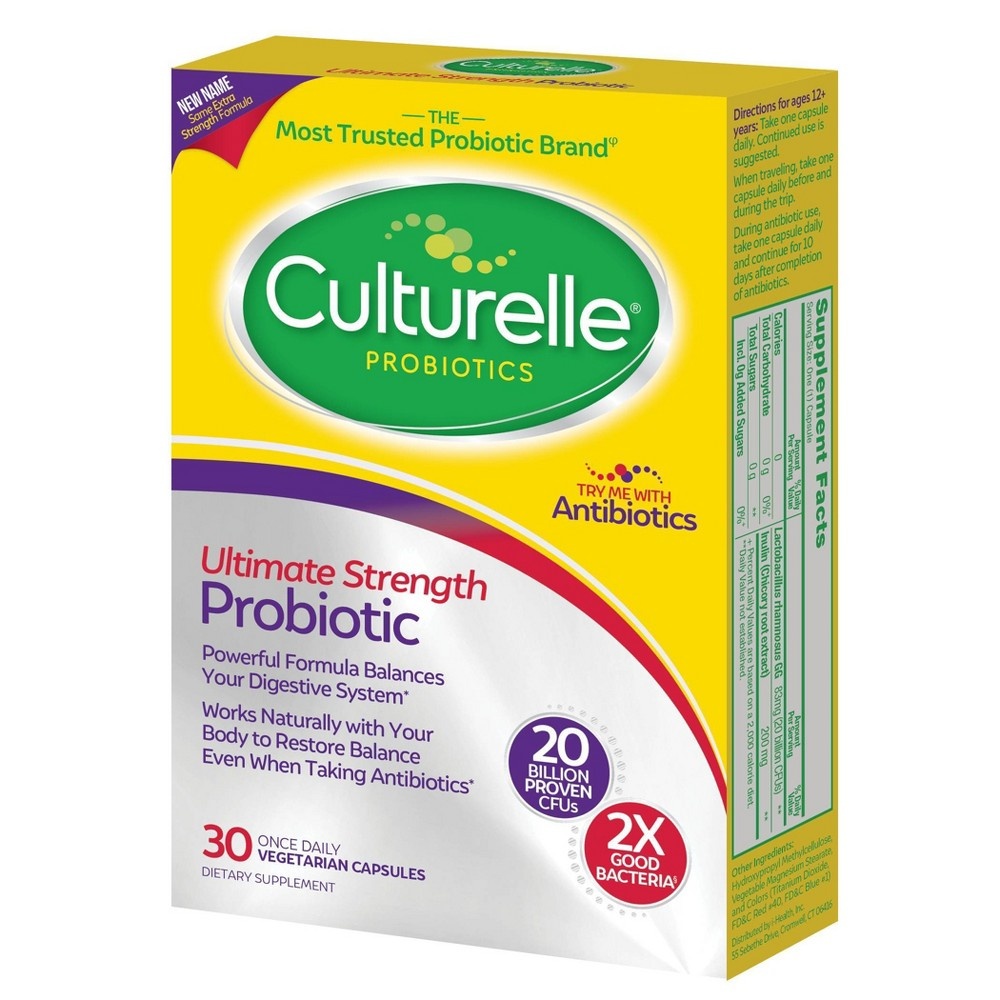 slide 3 of 4, Culturelle Extra Strength Probiotic Capsules, 30 ct