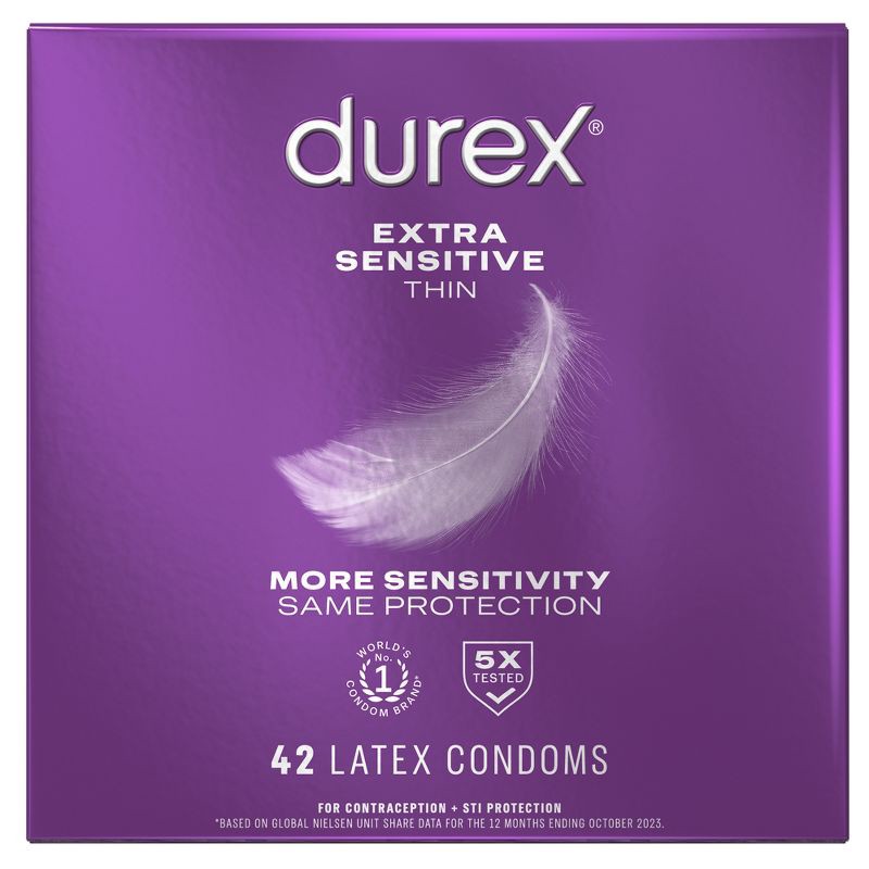 slide 1 of 17, Durex Extra Sensitive Value Pack Latex Condoms - 42ct, 42 ct