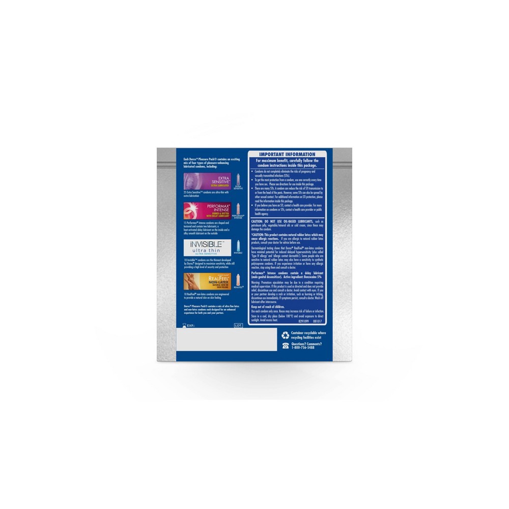 slide 4 of 5, Durex Pleasure Pack Latex Condoms - 12ct, 12 ct